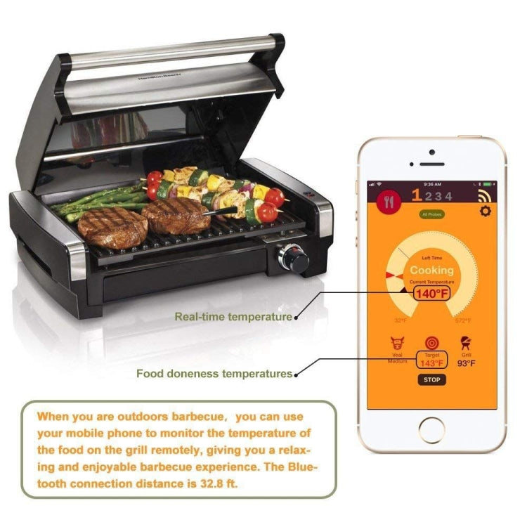TY530 BBQ Probe Wireless Bluetooth Thermometer Mobile Phone APP Kitchen Food Barbecue Oven Thermometer, Food Temperature Range: -40-100 degree