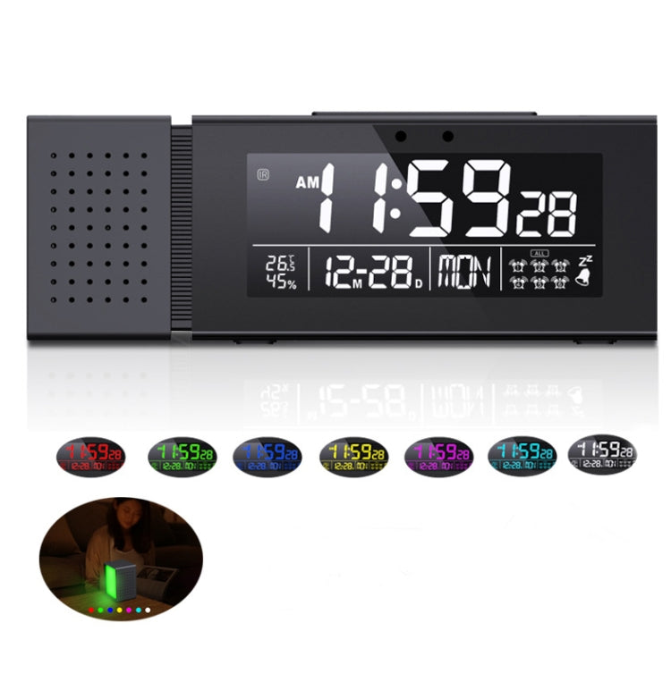 TS-P30 Multifunctional Night Light Alarm Digital Clock with FM Radio & Temperature / Humidity Display & IR Sensor Function, White, Green, Blue, Black, Pink Black
