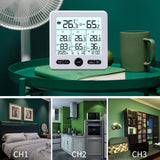 Three Dragged Multi-Function Wireless Thermometer And Hygrometer Indoor And Outdoor High-Precision Thermometer With Color Alarm, Wireless Thermometer