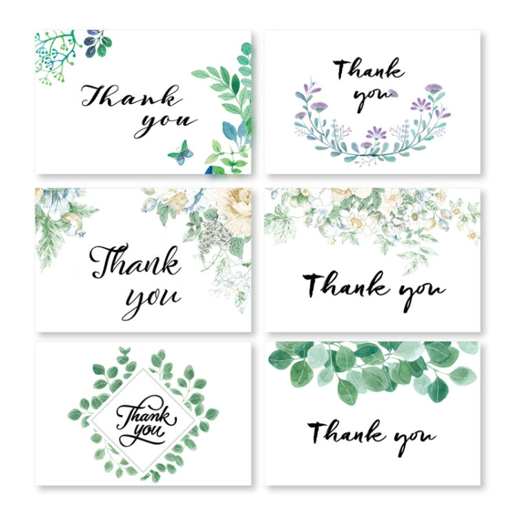 6pcs / Set Thank You Card Creative Half-Fold Greeting Card, Half-Fold Greeting Card