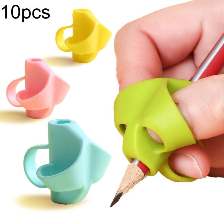 10pcs Children Calligraphy Posture Correction Grip Pen Tool Silicone Three-Finger Pencil Case, Random Colour Delivery, 50 PCS 50 PCS