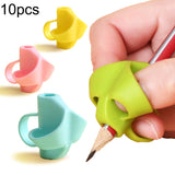 10pcs Children Calligraphy Posture Correction Grip Pen Tool Silicone Three-Finger Pencil Case, Random Colour Delivery, 50 PCS 50 PCS
