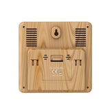 TS-3310 Wireless Weather Clock Multifunctional Color Screen Clock Creative Home Touch Screen Thermometer, Wood Grain, Black