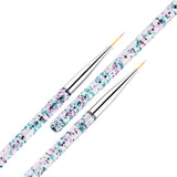 3pcs / Set Nail Art Brush Tool Acrylic Nail Crystal Carving Phototherapy Drawing Pen, Silver Tube, Golden Tube