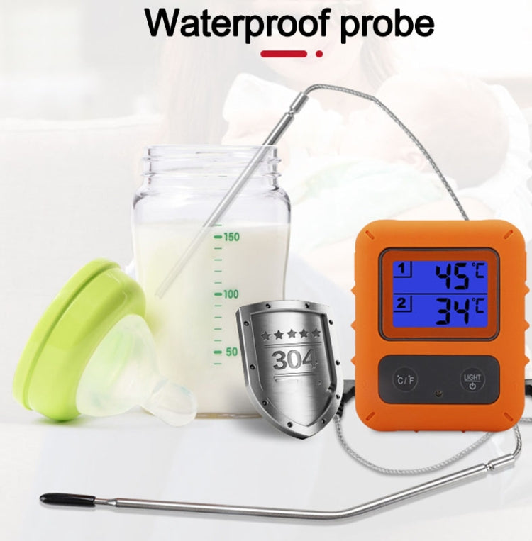 Wireless Food Thermometer Household Touch Screen BBQ Dual-Channel Kitchen Thermometer, TS-TP20