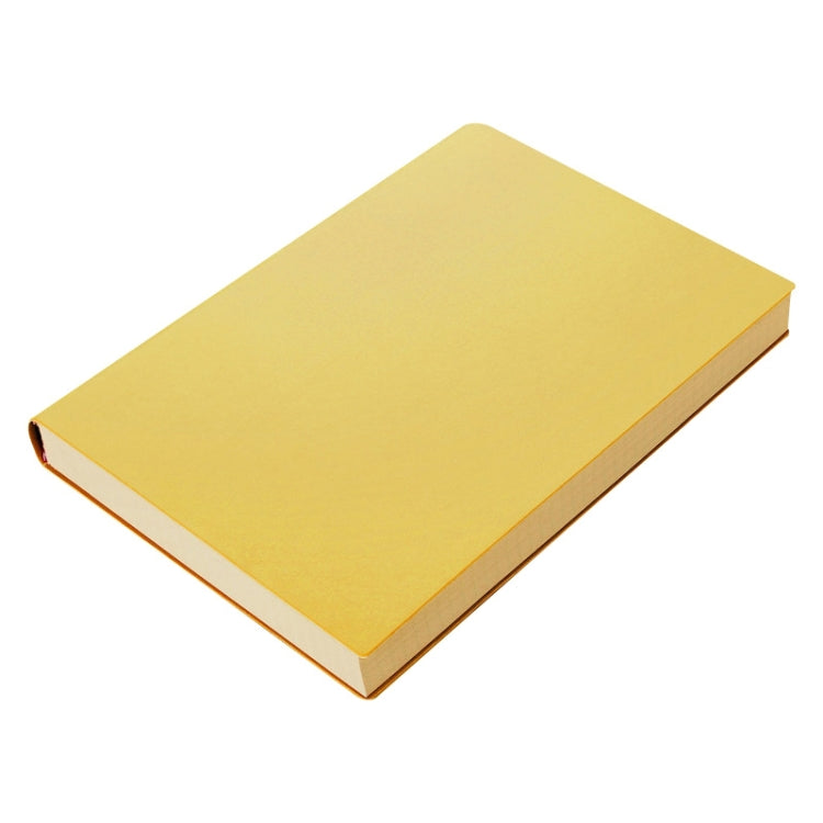 Thickened A5 Hand Book Soft Leather Notebook, A5 A5 Lemon Yellow Grid