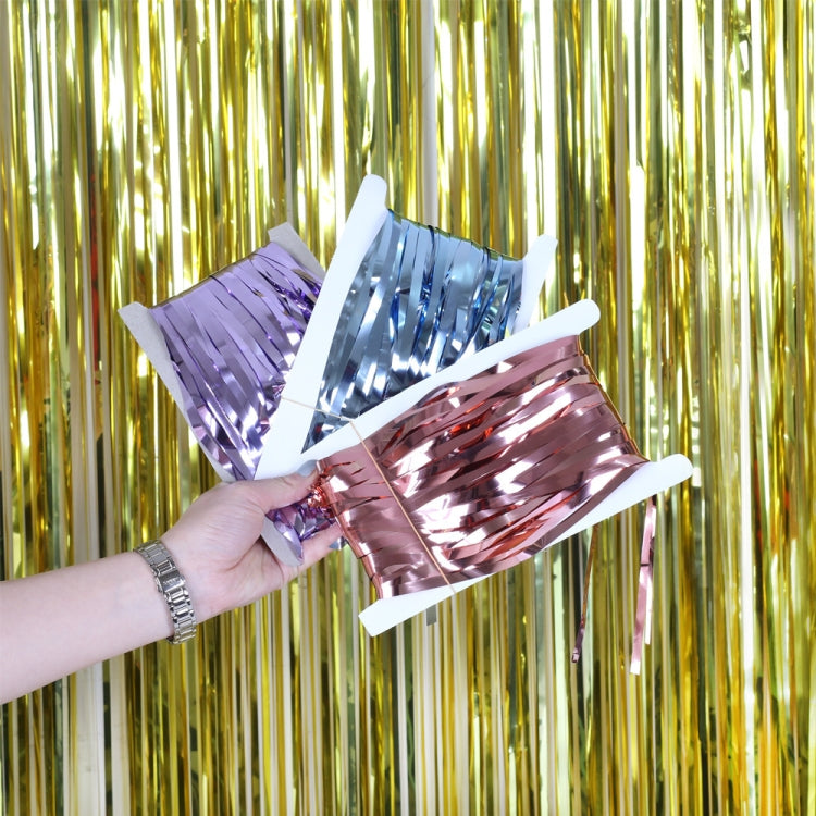 5 PCS 1 x 2m Light Rain Silk Curtain Holiday Party Decoration Photo Background Wall Decoration, Golden, Red, Blue, Green, Rose Red, Light Pink, Light Blue, Silver, Rose Gold