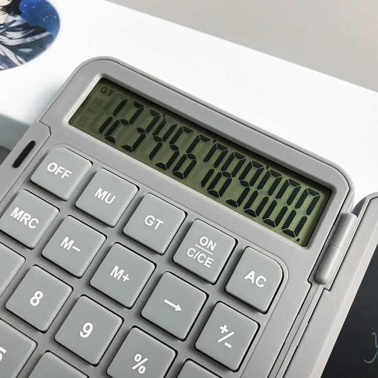 Rechargeable Writing Board Calculator Portable Multi-Function LCD Student Handwriting Board, Gray