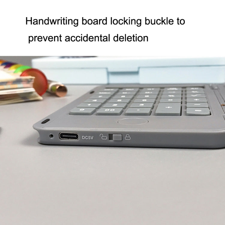 Rechargeable Writing Board Calculator Portable Multi-Function LCD Student Handwriting Board, Gray