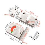 Toilet Red & Green Display Door Lock Public Toilet Stainless Steel Bolt Lock, Indicating lock With Handle