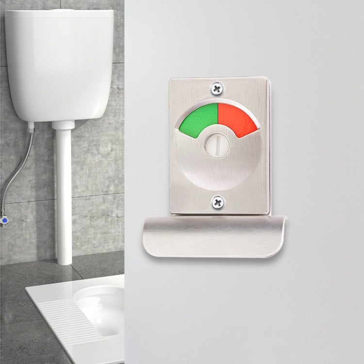 Toilet Red & Green Display Door Lock Public Toilet Stainless Steel Bolt Lock, Indicating lock With Handle