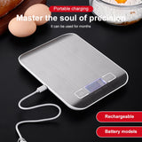 Stainless Steel Small Food Electronic Scale Kitchen Portable Baking Electronic Scale, 5kg/1g (Battery Model White), 5kg/1g (Battery Model Black), 10kg/1g (Battery Model White), 5kg/1g (Rechargeable White), 10kg/1g (Rechargeable White)                  ...