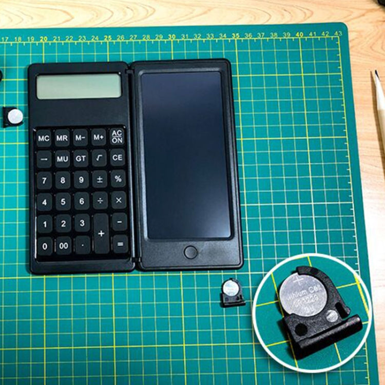 Solar Calculator Handwriting Board Learning Office Portable Folding LCD Writing Board, Button Battery