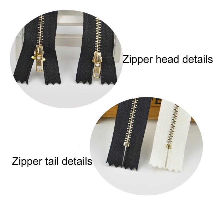 100 PCS No.3 Metal Copper Zipper Pants Placket Zipper, 8cm, 9cm, 10cm, 11cm, 12cm, 14cm, 15cm, 16cm, 18cm, 19cm, 20cm, 25cm