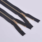 100 PCS No.3 Metal Copper Zipper Pants Placket Zipper, 8cm, 9cm, 10cm, 11cm, 12cm, 14cm, 15cm, 16cm, 18cm, 19cm, 20cm, 25cm 15cm Light Gold + Black