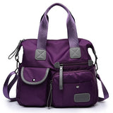Waterproof Oxford Cloth Handbag Casual Nylon Shoulder Diagonal Bag Female Bag Canvas Bag, Purple, Black, Red, Blue Purple