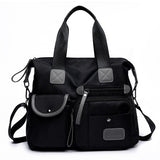 Waterproof Oxford Cloth Handbag Casual Nylon Shoulder Diagonal Bag Female Bag Canvas Bag, Purple, Black, Red, Blue Black