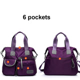 Waterproof Oxford Cloth Handbag Casual Nylon Shoulder Diagonal Bag Female Bag Canvas Bag, Purple, Black, Red, Blue