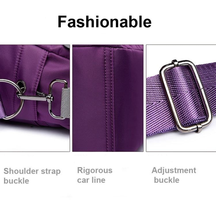 Waterproof Oxford Cloth Handbag Casual Nylon Shoulder Diagonal Bag Female Bag Canvas Bag, Purple, Black, Red, Blue