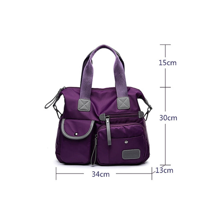 Waterproof Oxford Cloth Handbag Casual Nylon Shoulder Diagonal Bag Female Bag Canvas Bag, Purple, Black, Red, Blue