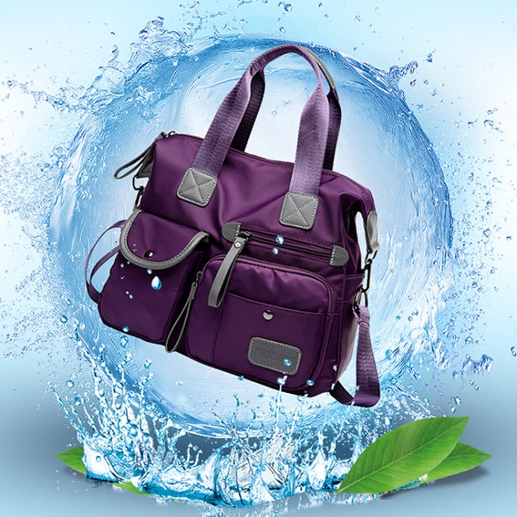 Waterproof Oxford Cloth Handbag Casual Nylon Shoulder Diagonal Bag Female Bag Canvas Bag, Purple, Black, Red, Blue