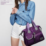 Waterproof Oxford Cloth Handbag Casual Nylon Shoulder Diagonal Bag Female Bag Canvas Bag, Purple, Black, Red, Blue