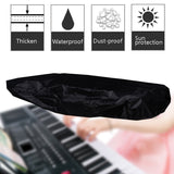 Water-Repellent Opening Electronic Keyboard Cover Oxford Cloth Dust Cover Drawstring Keyboard Instrument Cover, 61 Keys Black 98x42x21cm, 88 Key Black 124x49x36cm
