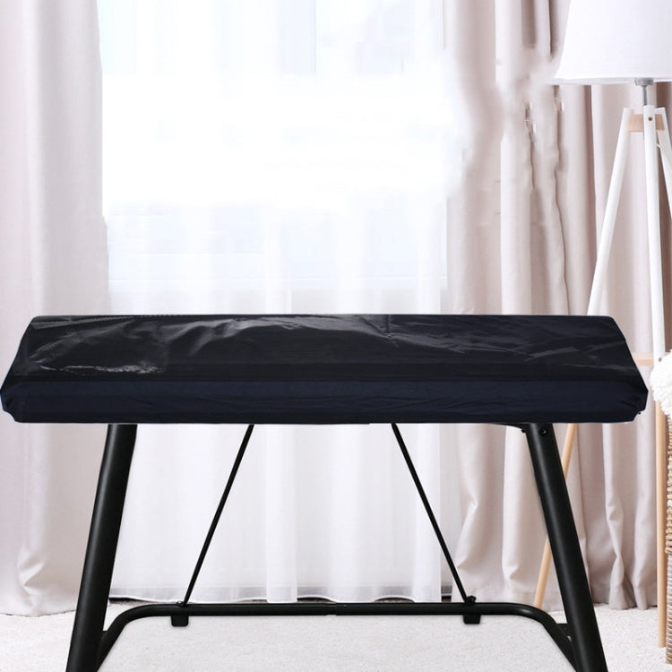 Water-Repellent Opening Electronic Keyboard Cover Oxford Cloth Dust Cover Drawstring Keyboard Instrument Cover, 61 Keys Black 98x42x21cm, 88 Key Black 124x49x36cm