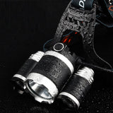 Strong Light Long-Range Rechargeable Three-Head Lamp Outdoor Fishing Lamp Led Head-Mounted Flashlight (2 Batteries+EU Plug), (3T6 Without Battery), (3T6 2 Batteries), (1T6 x 2XPE Without Battery), 2 Batteries+EU Plug