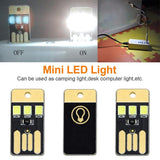 10 PCS Mini Pocket Card USB Power Keychain LED Night Light
