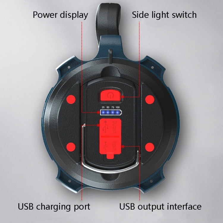 LED Mountaineering Waterproof Patrol USB Charging Flashlight with Power Bank Function, 4800mAh