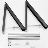 Multifunctional Space Aluminum Invisible Drying Rack, Black, Double Black + 80cm Crossbar
