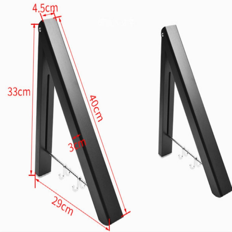 Multifunctional Space Aluminum Invisible Drying Rack, Black, Double Black + 80cm Crossbar