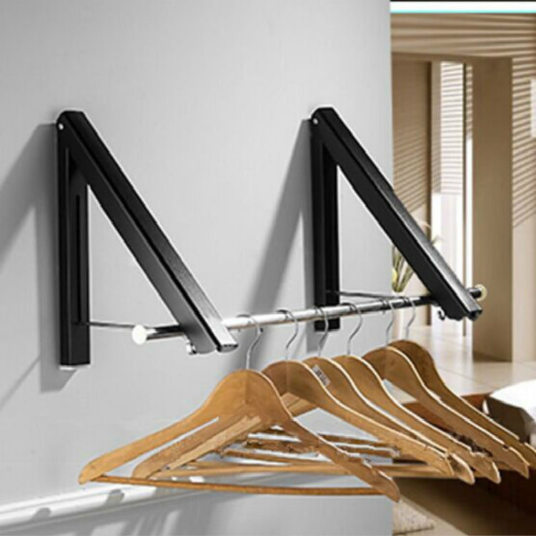 Multifunctional Space Aluminum Invisible Drying Rack, Black, Double Black + 80cm Crossbar