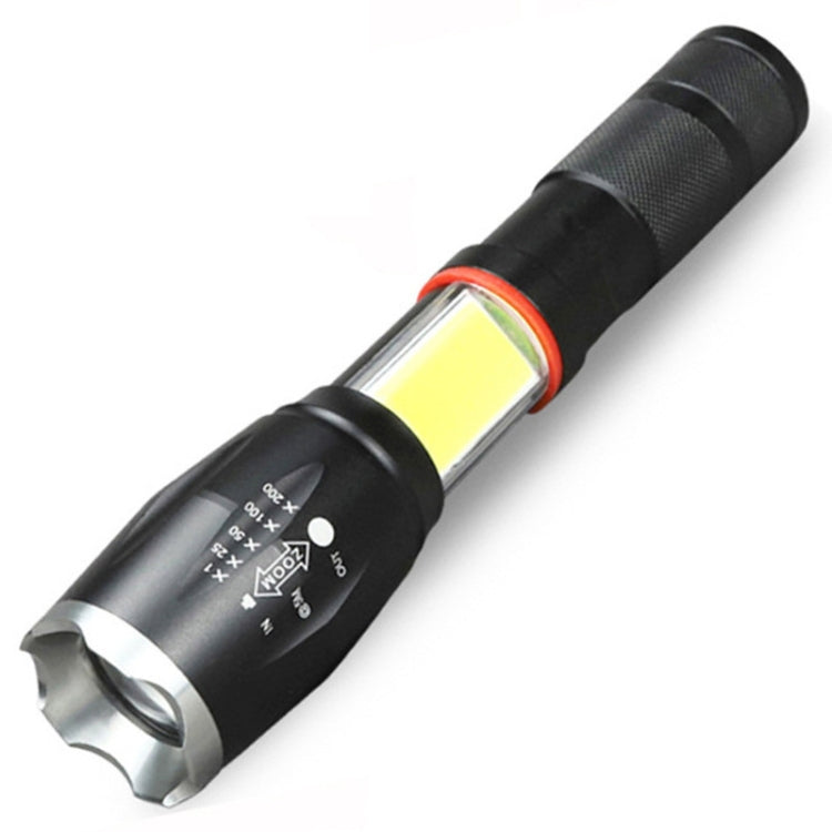 Telescopic Zoom Strong Light Flashlight Strong Magnetic Rechargeable LED Flashlight, Silver Head (No Battery, No Charger), Black Head (No Battery, No Charger), Silver Head (With Battery, EU Plug Charger), Black Head (With Battery, EU Plug Charger) Silver Head (No Battery, No Charger)