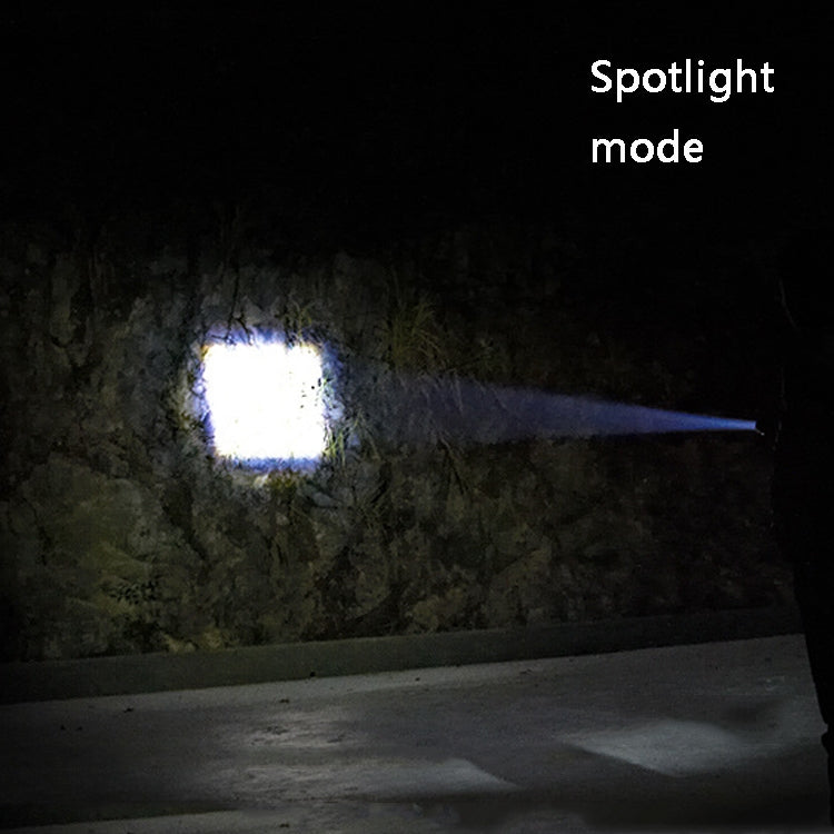 Telescopic Zoom Strong Light Flashlight Strong Magnetic Rechargeable LED Flashlight, Silver Head (No Battery, No Charger), Black Head (No Battery, No Charger), Silver Head (With Battery, EU Plug Charger), Black Head (With Battery, EU Plug Charger)