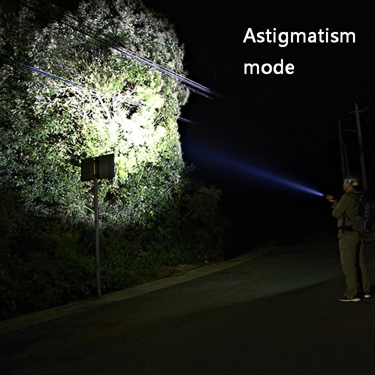 Telescopic Zoom Strong Light Flashlight Strong Magnetic Rechargeable LED Flashlight, Silver Head (No Battery, No Charger), Black Head (No Battery, No Charger), Silver Head (With Battery, EU Plug Charger), Black Head (With Battery, EU Plug Charger)