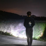 Telescopic Zoom Strong Light Flashlight Strong Magnetic Rechargeable LED Flashlight, Silver Head (No Battery, No Charger), Black Head (No Battery, No Charger), Silver Head (With Battery, EU Plug Charger), Black Head (With Battery, EU Plug Charger)