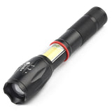 Telescopic Zoom Strong Light Flashlight Strong Magnetic Rechargeable LED Flashlight, Silver Head (No Battery, No Charger), Black Head (No Battery, No Charger), Silver Head (With Battery, EU Plug Charger), Black Head (With Battery, EU Plug Charger) Black Head (No Battery, No Charger)