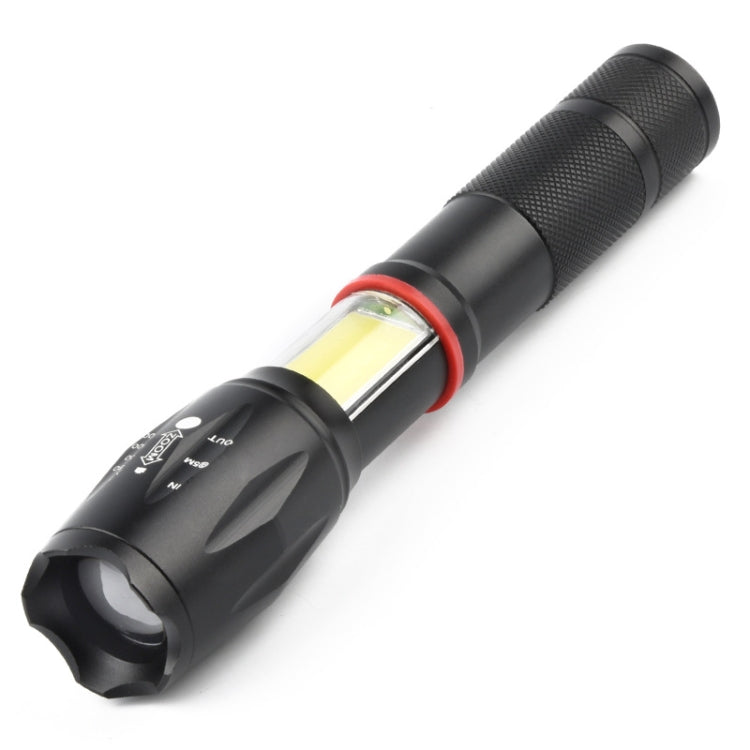 Telescopic Zoom Strong Light Flashlight Strong Magnetic Rechargeable LED Flashlight, Silver Head (No Battery, No Charger), Black Head (No Battery, No Charger), Silver Head (With Battery, EU Plug Charger), Black Head (With Battery, EU Plug Charger) Black Head (With Battery, EU Plug Charger)