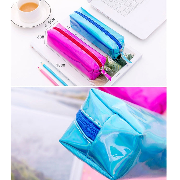 Iridescent Laser Pencil Case PU School Stationery Gift Cute Pencil Box