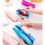 Iridescent Laser Pencil Case PU School Stationery Gift Cute Pencil Box