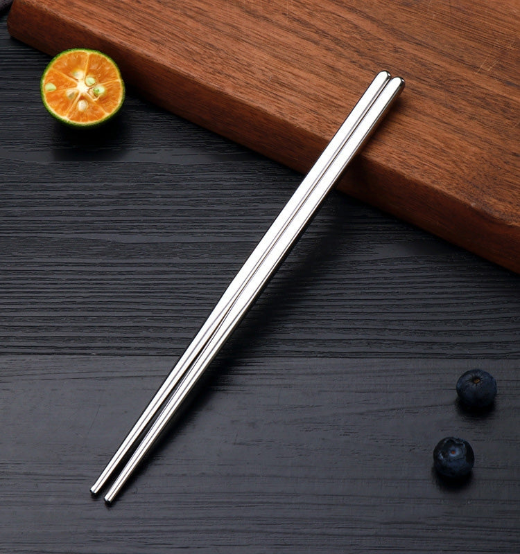 1 Pairs 304 Stainless Steel Chopsticks Non-Slip Tableware Adult Chopsticks, 18.5cm, 22.7cm 22.7cm