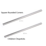 1 Pairs 304 Stainless Steel Chopsticks Non-Slip Tableware Adult Chopsticks, 18.5cm, 22.7cm