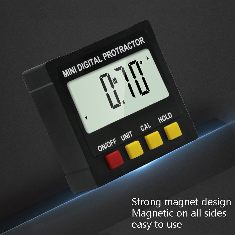 Electronic Digital Display Inclinometer Slope Level Protractor Four-Sided Magnetic Angle Ruler, Magnetic Angle Ruler