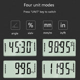 Electronic Digital Display Inclinometer Slope Level Protractor Four-Sided Magnetic Angle Ruler, Magnetic Angle Ruler
