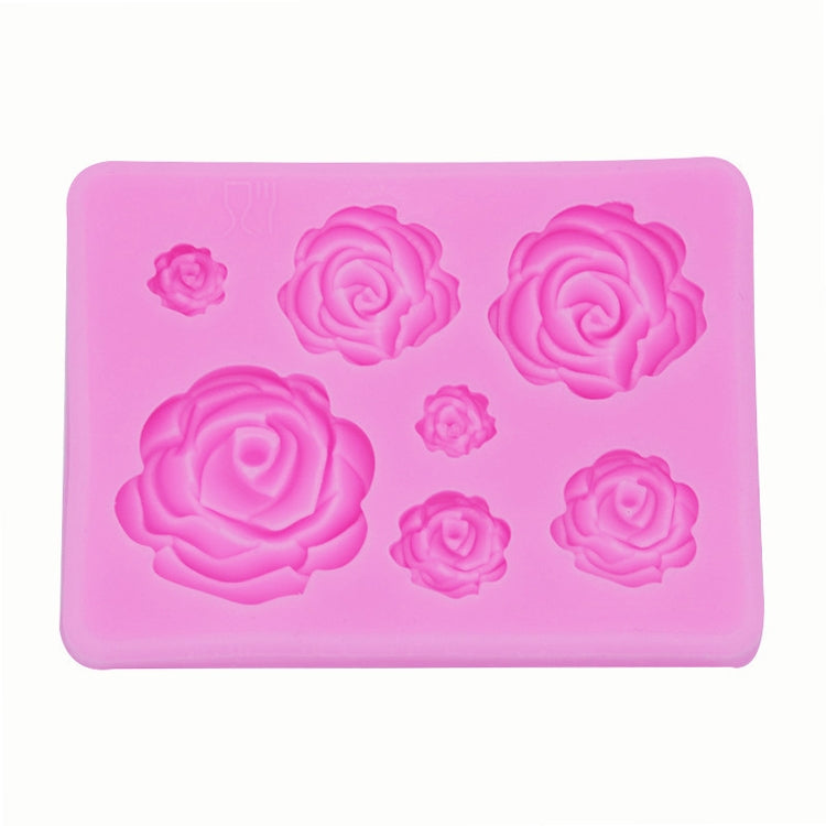 2 PCS DIY Handmade Soap Chocolate Fondant Baking Mold 3D Rose Flower Cake Decoration Silicone Mold, Flower Shape(Pink), Flower Shape(Gray)