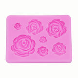 2 PCS DIY Handmade Soap Chocolate Fondant Baking Mold 3D Rose Flower Cake Decoration Silicone Mold, Flower Shape(Pink), Flower Shape(Gray)