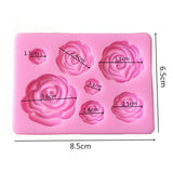 2 PCS DIY Handmade Soap Chocolate Fondant Baking Mold 3D Rose Flower Cake Decoration Silicone Mold, Flower Shape(Pink), Flower Shape(Gray)
