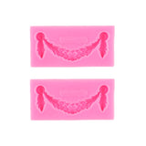 2 PCS Fondant Cake Silicone Mold Hollow Embossed Border Frame Retro Photo Frame Mould 13th 17-157